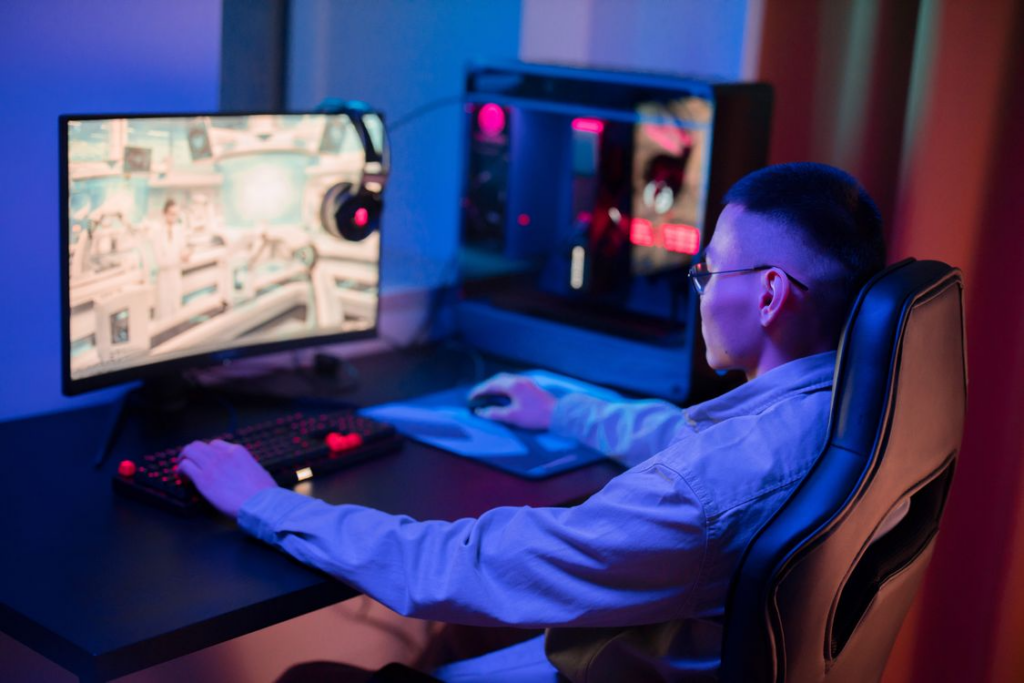 A PC gamer reviewing a game library to verify owned content and downloadable add-ons before making a purchase.